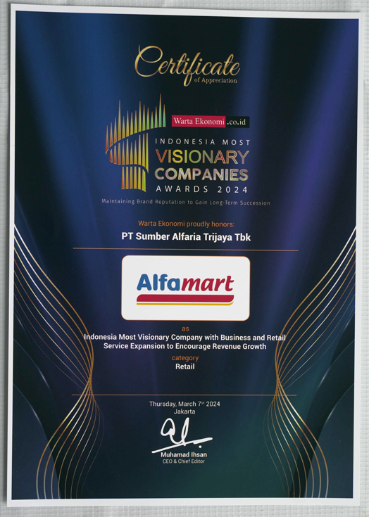 Image reward Indonesia Most Visionary Company With Business and Retail Service Expansion to Encourage Revenue Growth Kategori Retail dari Warta Ekonomi.co.id